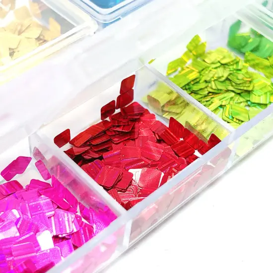 Wrapables Dazzling Nail Art Rhinestones Nail Manicure with Plastic Case Rainbow Blocks {3}