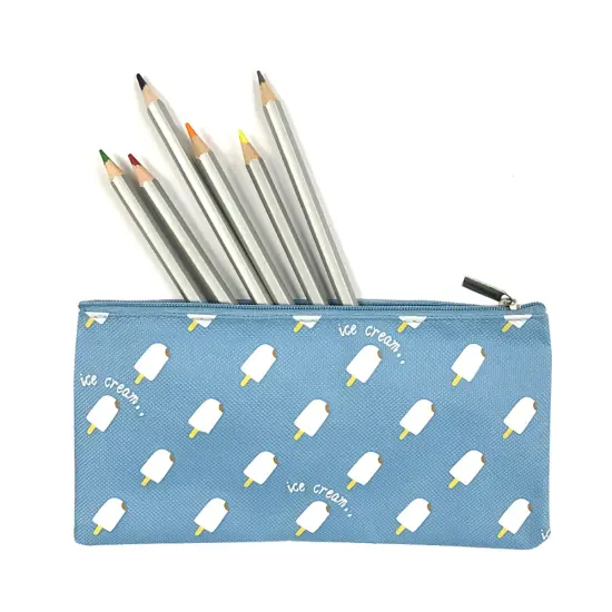 Wrapables Trendy Food Pencil Case and Stationery Pouches (Set of 3) Blue {3}