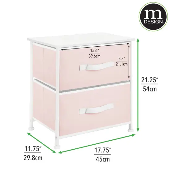 mDesign Night Stand / End Table Storage Tower with 2 Drawers {2}