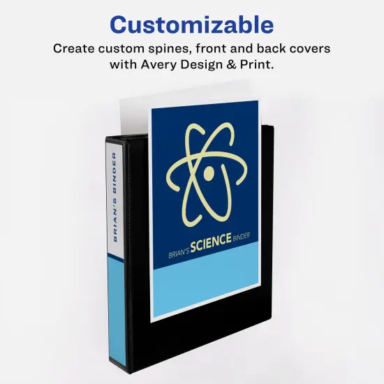 Avery TouchGuard Protection View 3 Ring Binder, Clear View Cover, 1.5" Slant Rings, 1 White Binder (17142) {6}