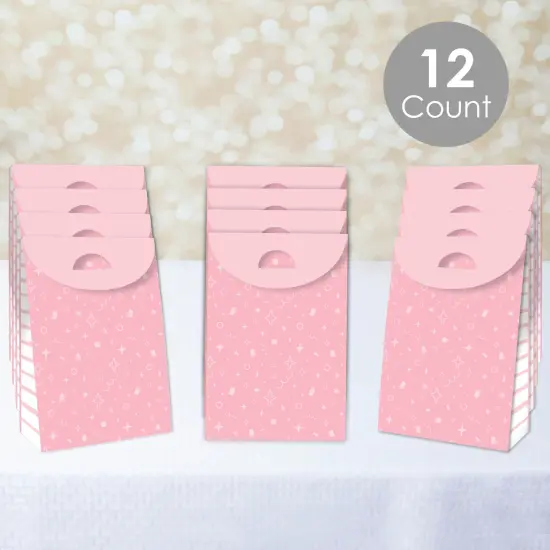 Big Dot of Happiness Pink Confetti Stars - Simple Gift Favor Bags - Party Goodie Boxes - Set of 12 {3}