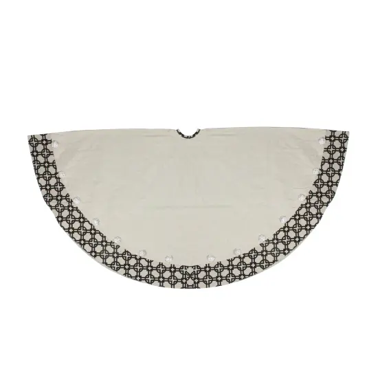 Allstate 54" Black and White Rhinestone Christmas Tree Skirt {1}
