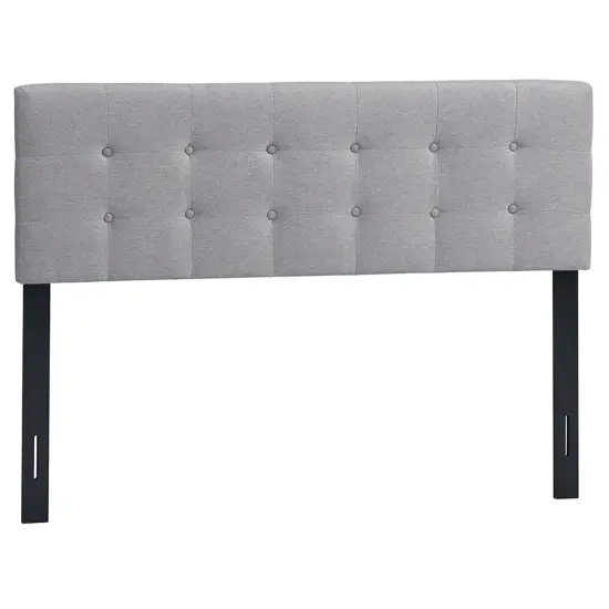 Costway Full/Queen Size Headboard Linen Fabric Upholstered Button Tufted Solid Wood Leg {1}