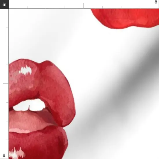 Various Fabrics by the Yard or Fat Quarter Red And Pink Lips Hot Pink Kitsch Kisses Valentines Day Lipstick Smooch Red Lips Xoxo Custom Printed Fabric by Spoonflower {4}