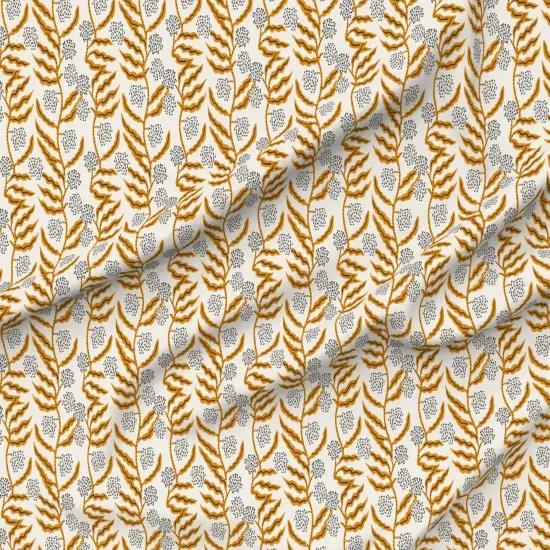 Various Fabrics by the Yard or Fat Quarter Boho Gold Floral Modern Botanical Mustard Garden Vine Abstract Custom Printed Fabric by Spoonflower {6}