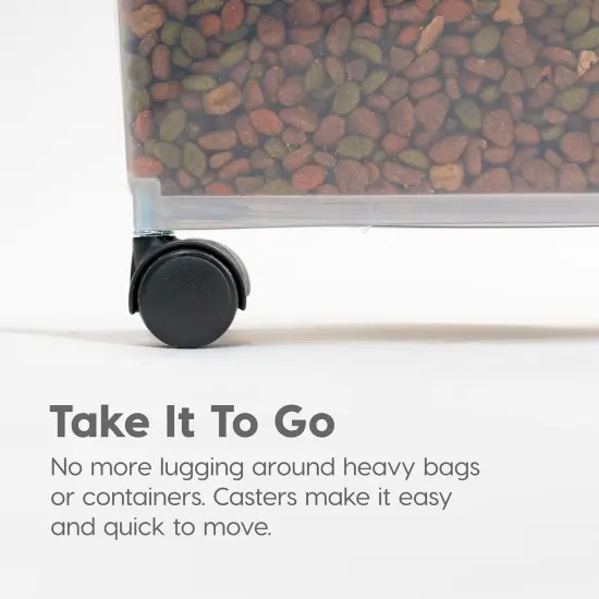 IRIS USA 30lbs+11lbs Airtight Pet Food Storage Container Combo with Scoop and Casters, up to 41lbs Dark Gray {3}