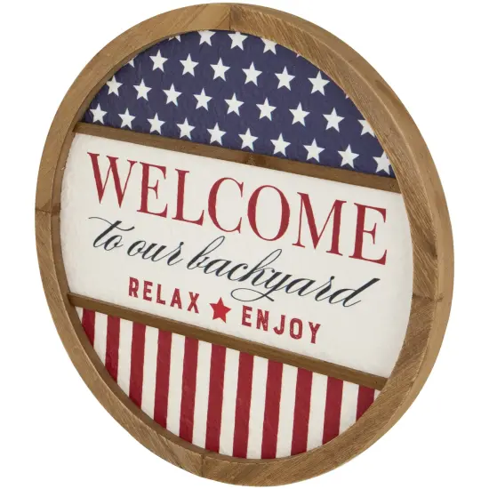 Northlight Welcome to Our Backyard Americana Framed Wall Sign - 11.75" Red {5}