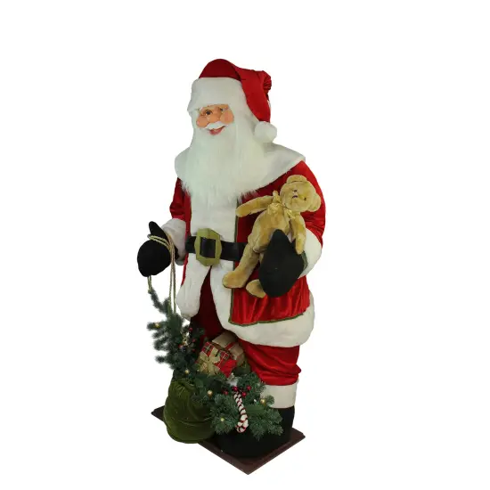 Northlight LED Lighted Musical Santa Claus with Gift Bag Christmas Inflatable Figurine - 6' Red {3}