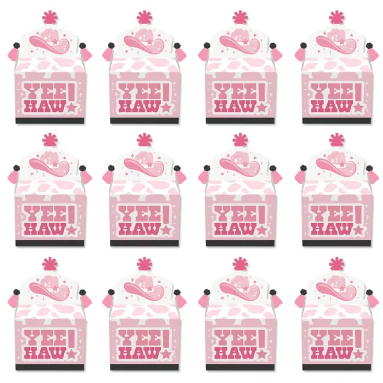 Big Dot of Happiness Rodeo Cowgirl - Treat Box Party Favors - Pink Western Party Goodie Gable Boxes - Set of 12 {6}