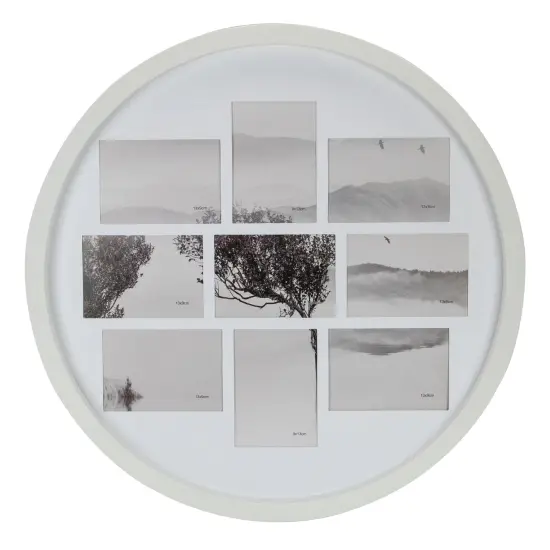 Northlight Round Wall Collage with 9-Picture Slots - for 3.5" X 5" Photos - 20.75"-White {1}