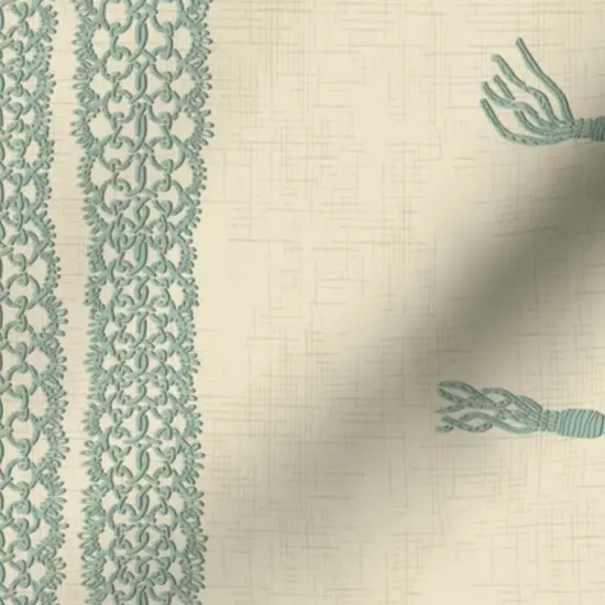 Various Fabrics by the Yard or Fat Quarter Block Print Stripes Elegant Pale Pastel Green Cream Large Custom Printed Fabric by Spoonflower {7}