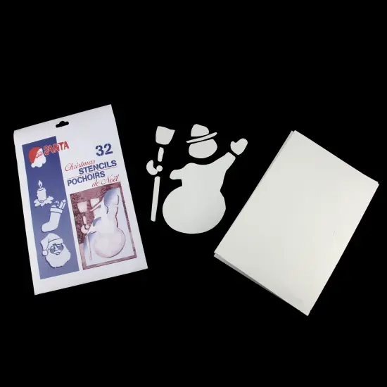 CC Christmas Decor Santa Claus Faux Snow Window Christmas Art Stencils - 32ct White {3}
