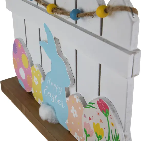 Northlight Happy Easter Bunny with Picket Fence Decoration - 11.75" Multi {6}