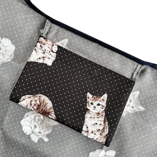 Wrapables Large & Small Foldable Tote Nylon Reusable Grocery Bags, Set of 2 Cute Kitty {4}