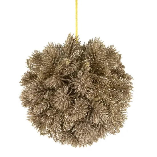 Northlight Glitter Pine Christmas Ball Ornament - 6" - Gold {3}