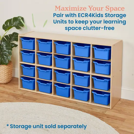 Scoop Front Storage Bins, Multipurpose Organization, 20-Pack Blue {5}