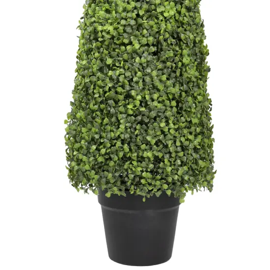 Northlight Two Tone Artificial Boxwood Topiary Potted Tree - 45" Green {5}