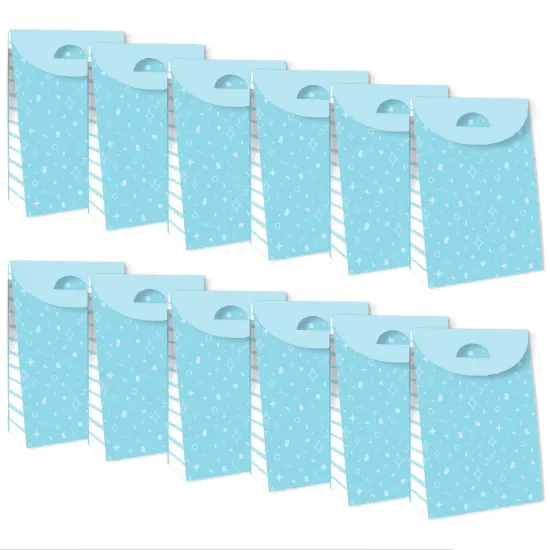 Big Dot of Happiness Blue Confetti Stars - Simple Gift Favor Bags - Party Goodie Boxes - Set of 12 {6}