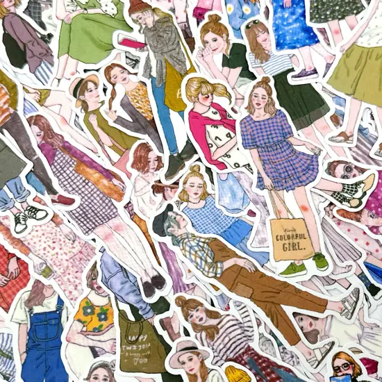 Wrapables Fashion Women People Vinyl Stickers for Scrapbooking, Journaling, Water Bottles 170pcs, Cosmo {10}