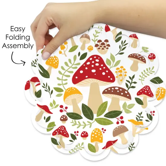 Big Dot of Happiness Wild Mushrooms - Red Toadstool Party Round Table Decorations - Paper Chargers - Place Setting For 12 {6}
