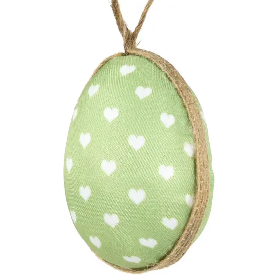 Northlight Fabric Pastel Easter Egg Ornament Decorations - 5.75" - Set of 6 Green {5}