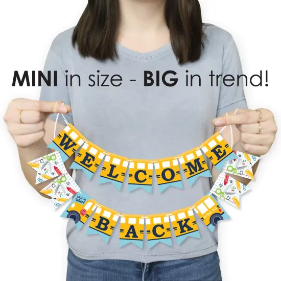 Big Dot of Happiness Back to School - First Day of School Classroom Decorations Mini Pennant Banner - Welcome Back {4}