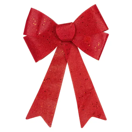 Northlight LED Lighted Sequin Christmas Bow Decoration - 16" - Color Changing Lights Red {1}