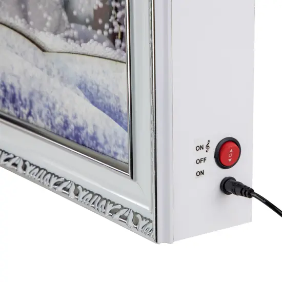 Northlight LED Lighted Musical Snowing Snowman Wall Plaque - 15" Green {5}