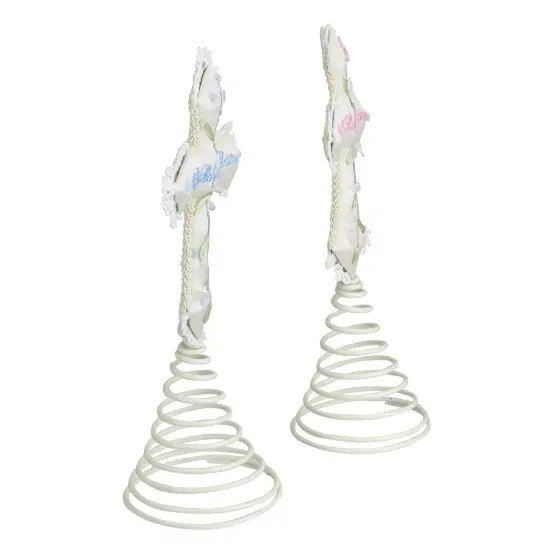 Roman Boy's God Bless Baby's First Christmas Cross Tree Topper - 8.5" - Blue White {4}