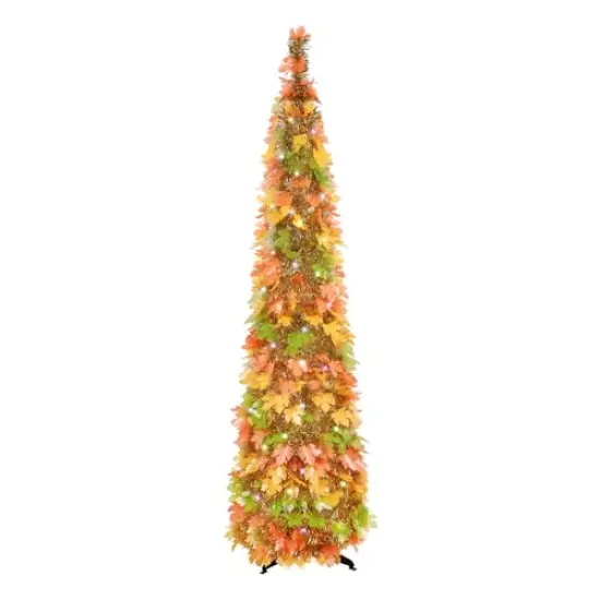 Fall Tree with Lights, 5ft Pop up Fall Trees for Porch Home Outdoors Holiday Thanksgiving Xmas Decorations {2}
