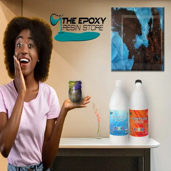 The Epoxy Resin Store - Clear Epoxy Resin, 2 part Kit, Self Leveling, Easy Mixing (1-1), High Gloss Finish, Cures Rigid, Low odor, Easy to Use - Epoxy Kit (A & B) {4}