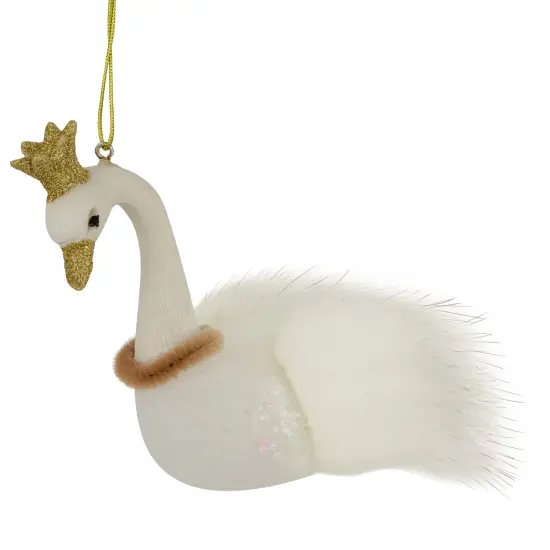 Northlight 4.5" White Swan Glass Christmas Ornament {1}