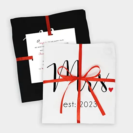His and Her Aprons - Mr Mrs Established 2023 Couples Engagement Gift, Cute Bridal Shower Gift Anniversary Wedding Registry Items & Decoration, Housewarming Gifts For New Home Newlywed Gift {4}