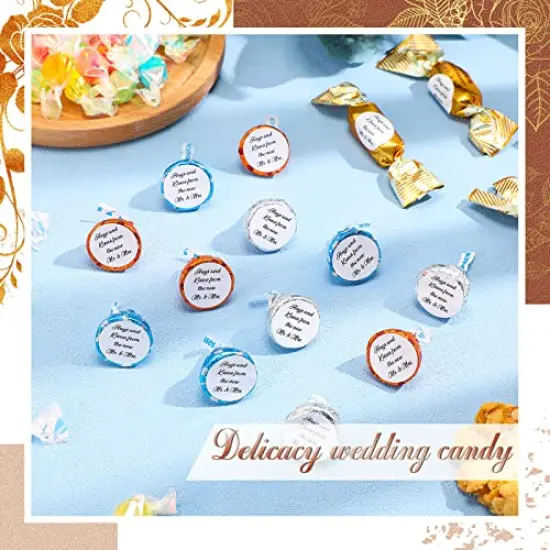 1000 Pcs Hugs and Kisses from The New Mr and Mrs Wedding Stickers, Chocolate Drops Labels Stickers Candy Stickers 0.75 Inch for Weddings Engagement Party Favors Decorations (White,Basic) {2}