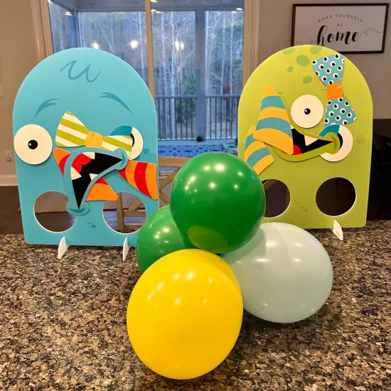 Big Dot of Happiness Monster Bash - Little Monster Birthday or Baby Shower Activity - 2 Player Build-A-Face Party Game {4}