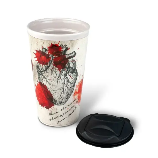 Penny Dreadful Mugs | Penny Dreadful White Ceramic Blood Strain Travel Mug {4}