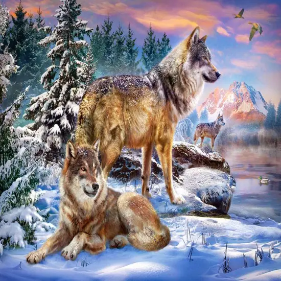 500 Piece Jigsaw Puzzle, Wolfish Wonderland, Winter scenery, Animal Puzzle, Adult Puzzles, Castorland B-53049 {2}