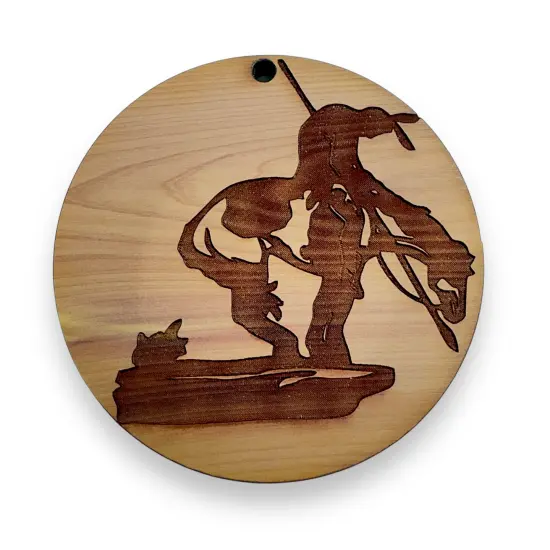 End of Trail Native American - Cedar Ornament {1}