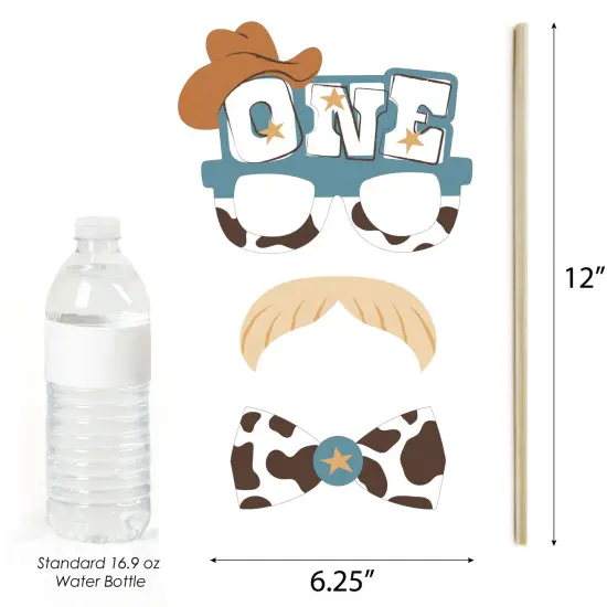 Big Dot of Happiness My First Rodeo - Little Cowboy 1st Birthday Party Photo Booth Props Kit - 20 Count {5}