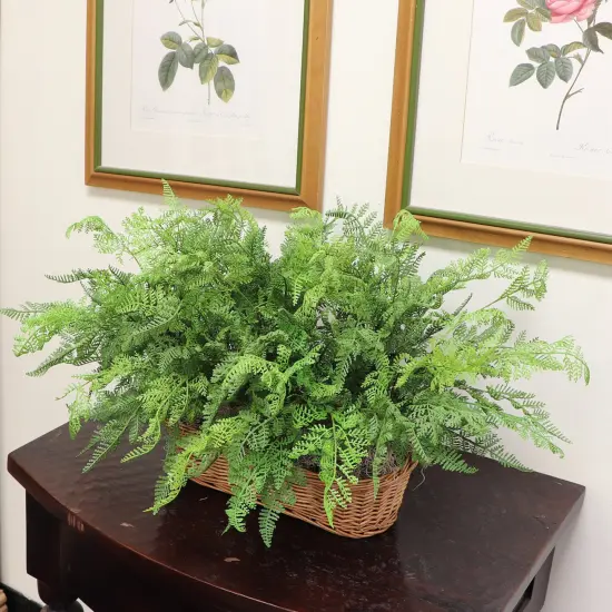 12-Pack: 17" UV Leather Leaf Bush with Lifelike Fronds, Floral Home by Artificial Flowers {6}