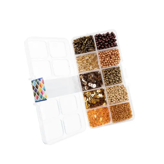 John Bead 10 Types Mix Sequins & Beads Kit Gold {2}