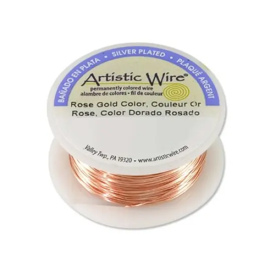 Artistic Jewelry Wire Round Spool 26 Gauge Silver Plated Rose Gold (15-Yards) {2}