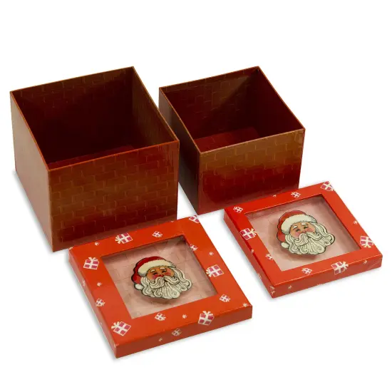 Gift Box Set with Decorative Santa Applique/Patch {3}