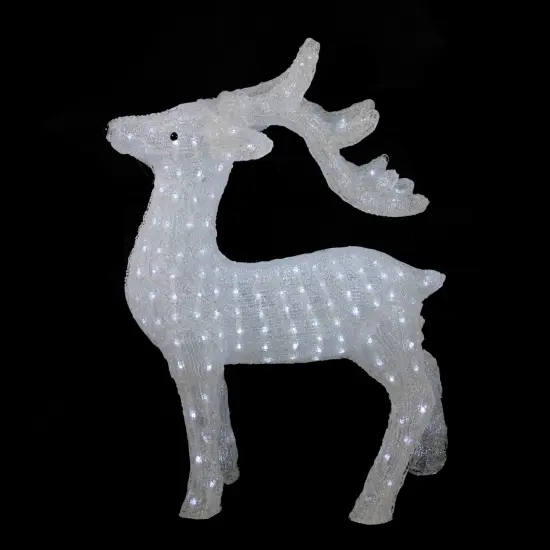 Northlight LED Lighted Commercial Grade Acrylic Reindeer Christmas Decoration - 28.5" - Pure White Clear {1}