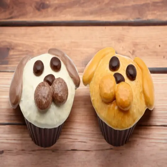 Ceramic Dog Cupcake Salt & Pepper, Home D&eacute;cor, Gift for Her, Gift for Mom, Kitchen D&eacute;cor, Dog Lover Gift, Pet Loss Gift, Bakery Decor {2}