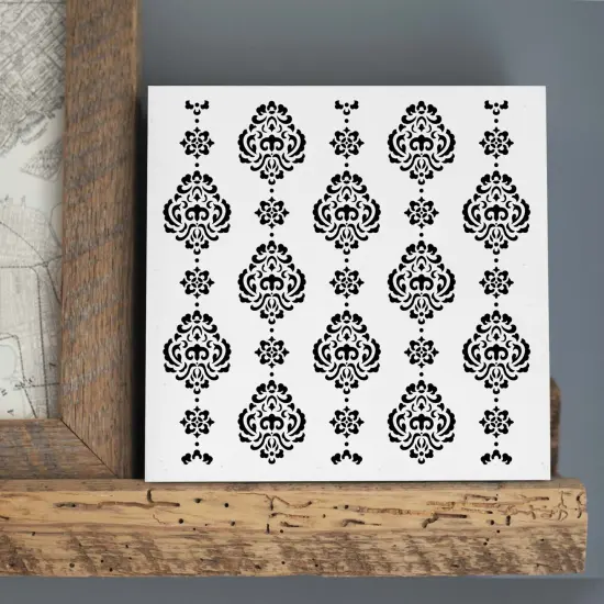 Rosie Damask All Over Embossing 12 x 12 Stencil | FS130 by Designer Stencils | Floral Stencils | {4}