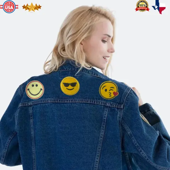 Enhance Your Style with Emoji Patches for Clothes|Customs, Patchwork or gift and personalize patch for clothes | Fun and Expressive Embroidered Designs | RADYAN&reg; {8}