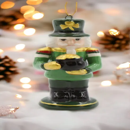 Ceramic Irish Nutcracker Ornament, Home D&eacute;cor, Gift for Her, Gift for Mom, Christmas D&eacute;cor, Irish Saint Patrick&rsquo;s Day D&eacute;cor {2}