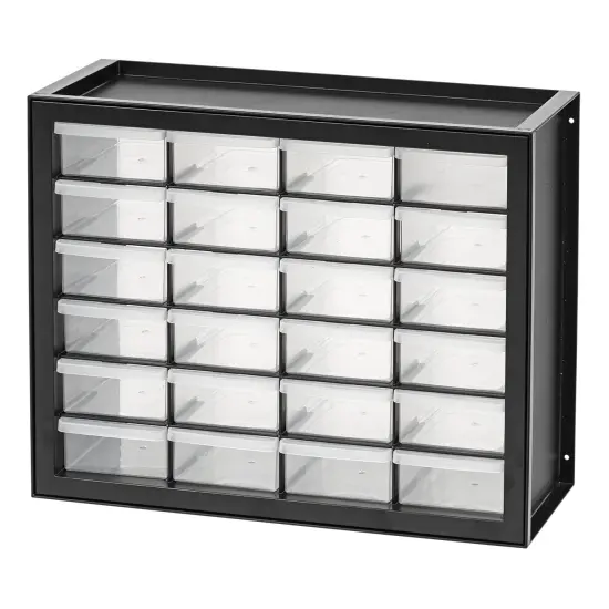 IRIS USA 24 Drawer Parts and Hardware Cabinet Black {6}