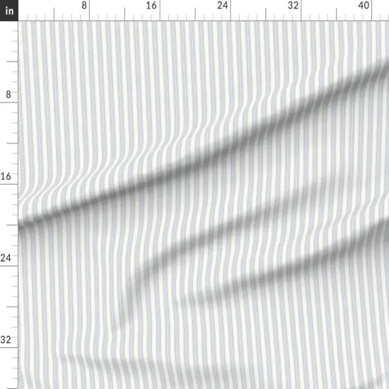 Various Fabrics by the Yard or Fat Quarter Blue Gray Stripe Neutral Small Scale French Ticking Classic Timeless Custom Printed Fabric by Spoonflower {1}